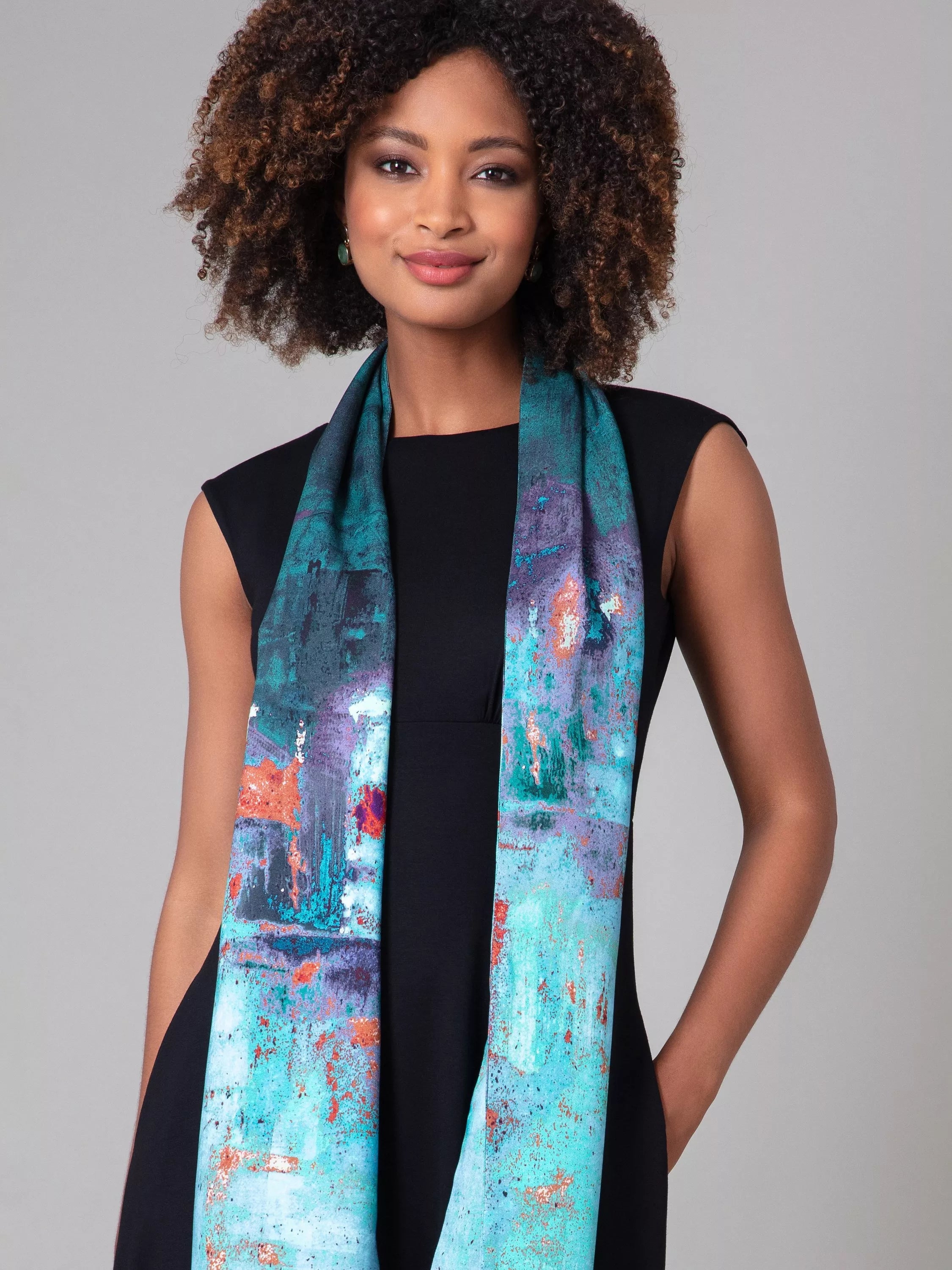 Alie Street abstract ombre scarf 178x23cm (British brand)