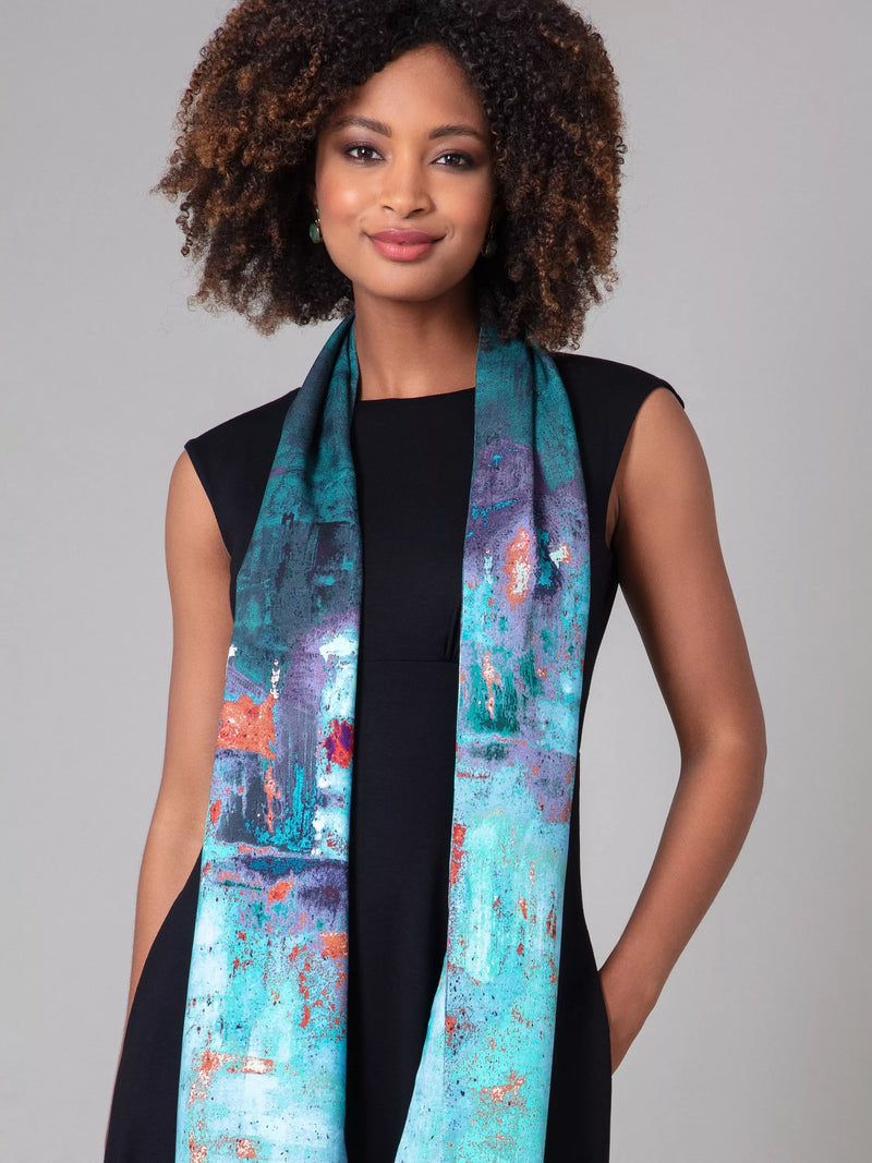 Alie Street abstract ombre scarf 178x23cm (British brand)