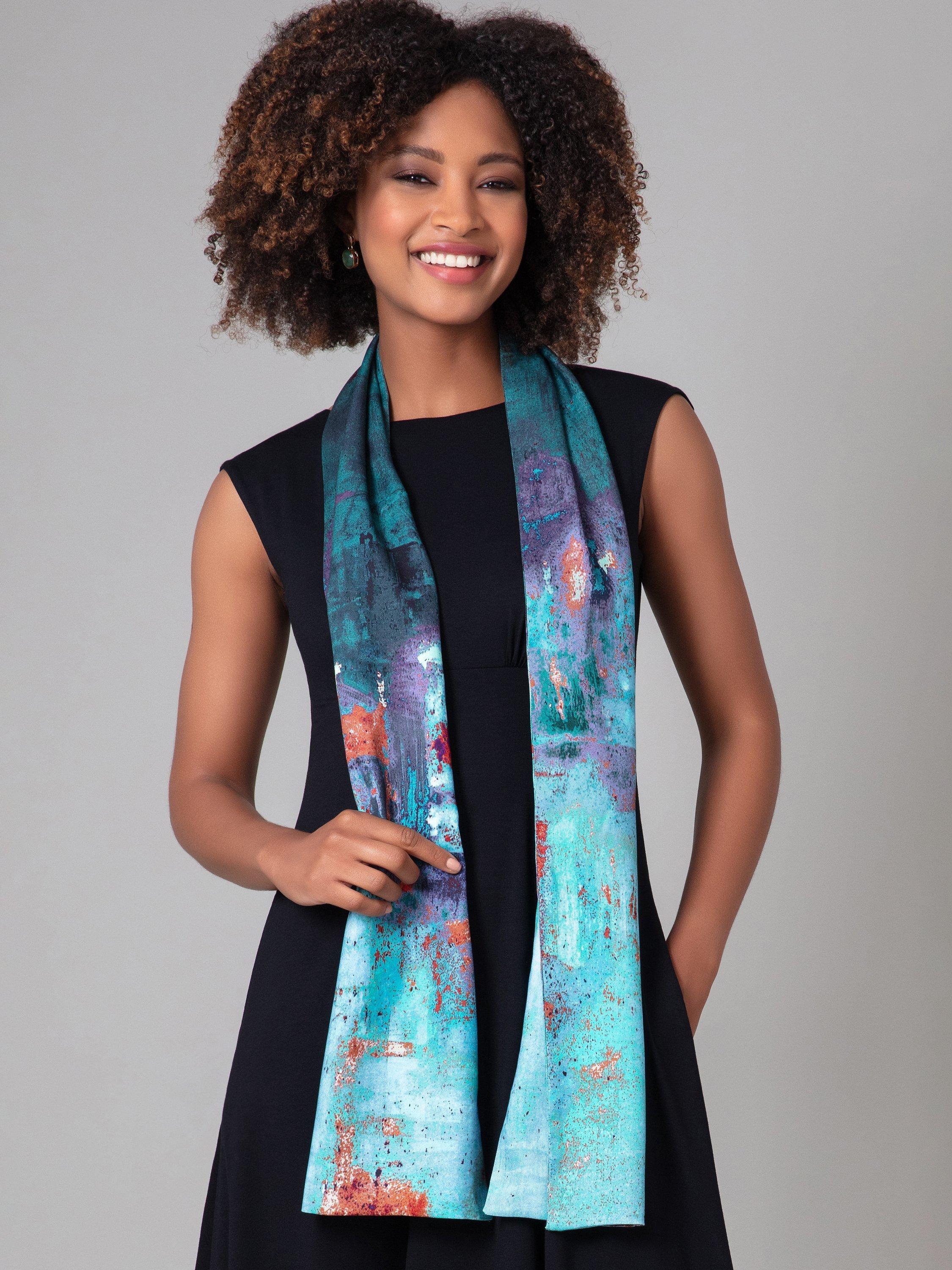 Alie Street abstract ombre scarf 178x23cm (British brand)