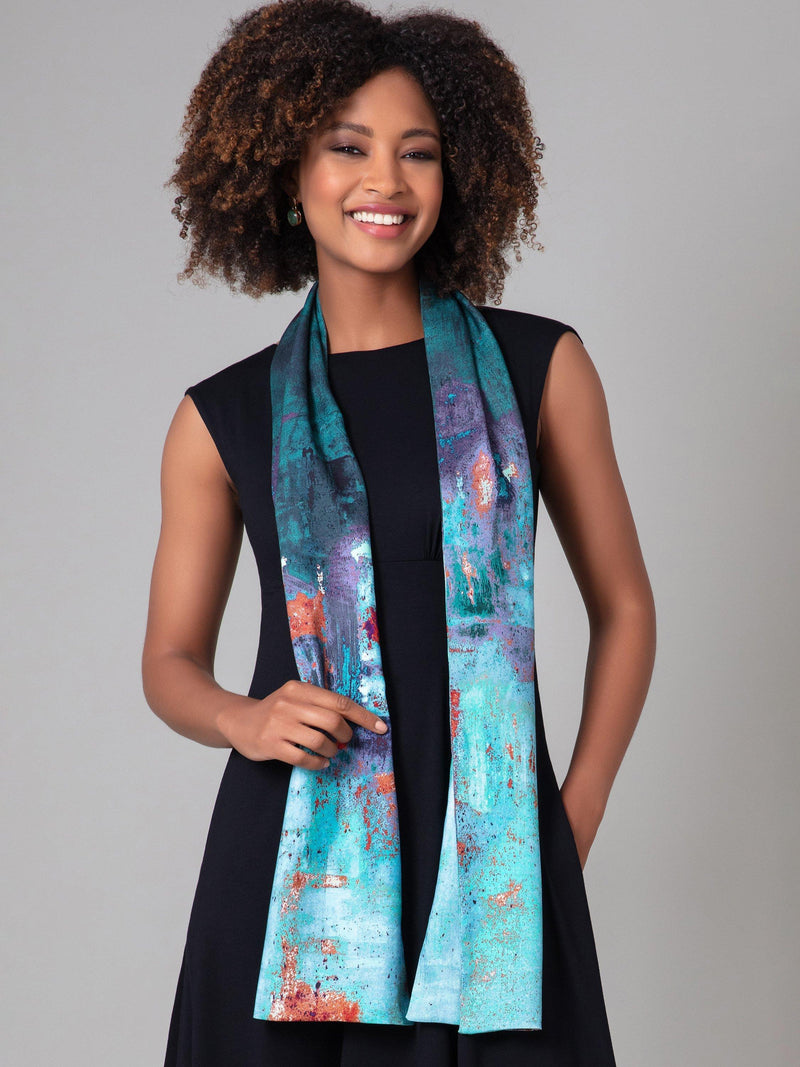 Alie Street abstract ombre scarf 178x23cm (British brand)