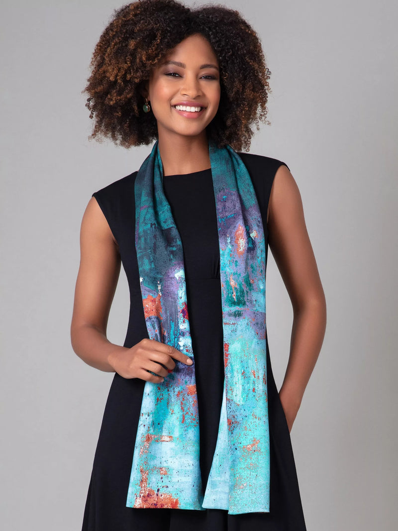 Alie Street abstract ombre scarf 178x23cm (British brand)