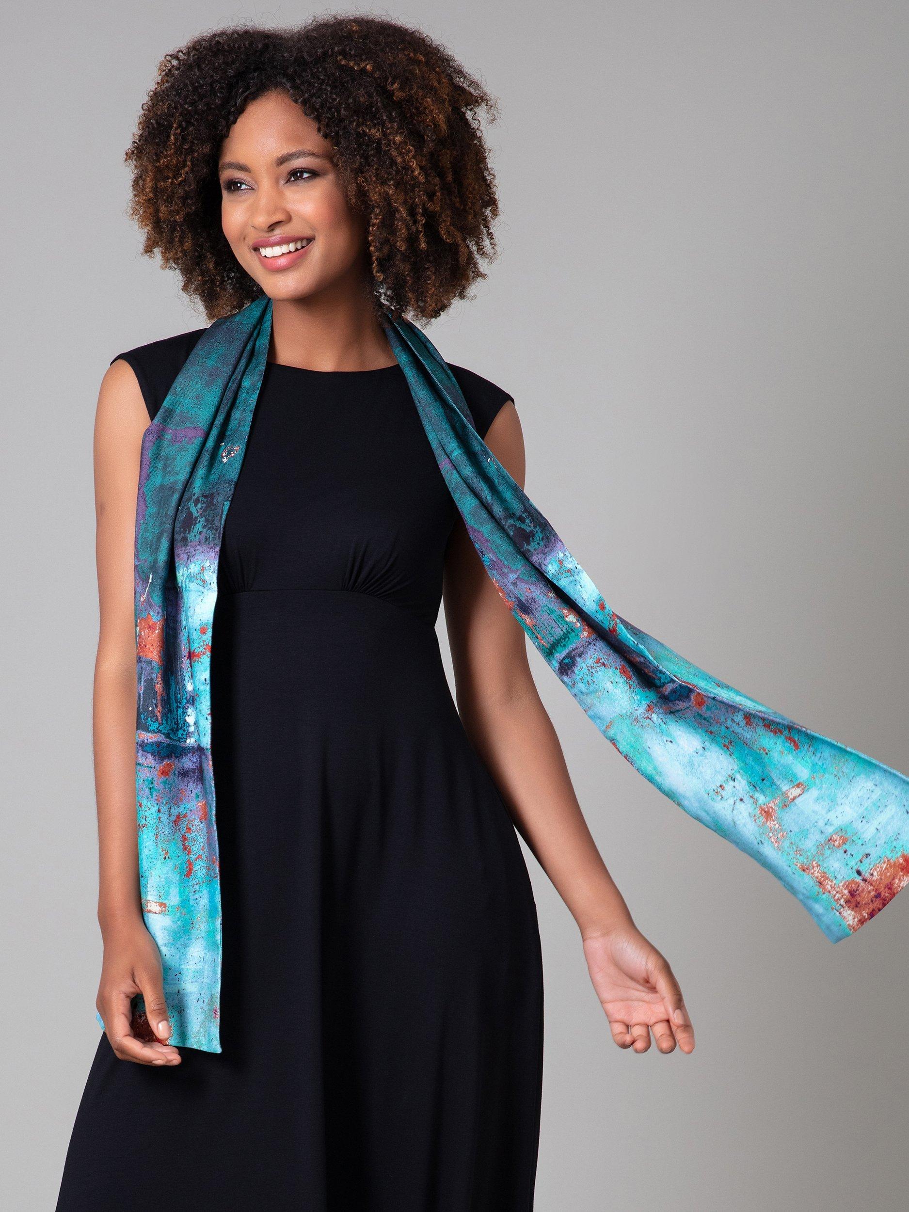 Alie Street abstract ombre scarf 178x23cm (British brand)