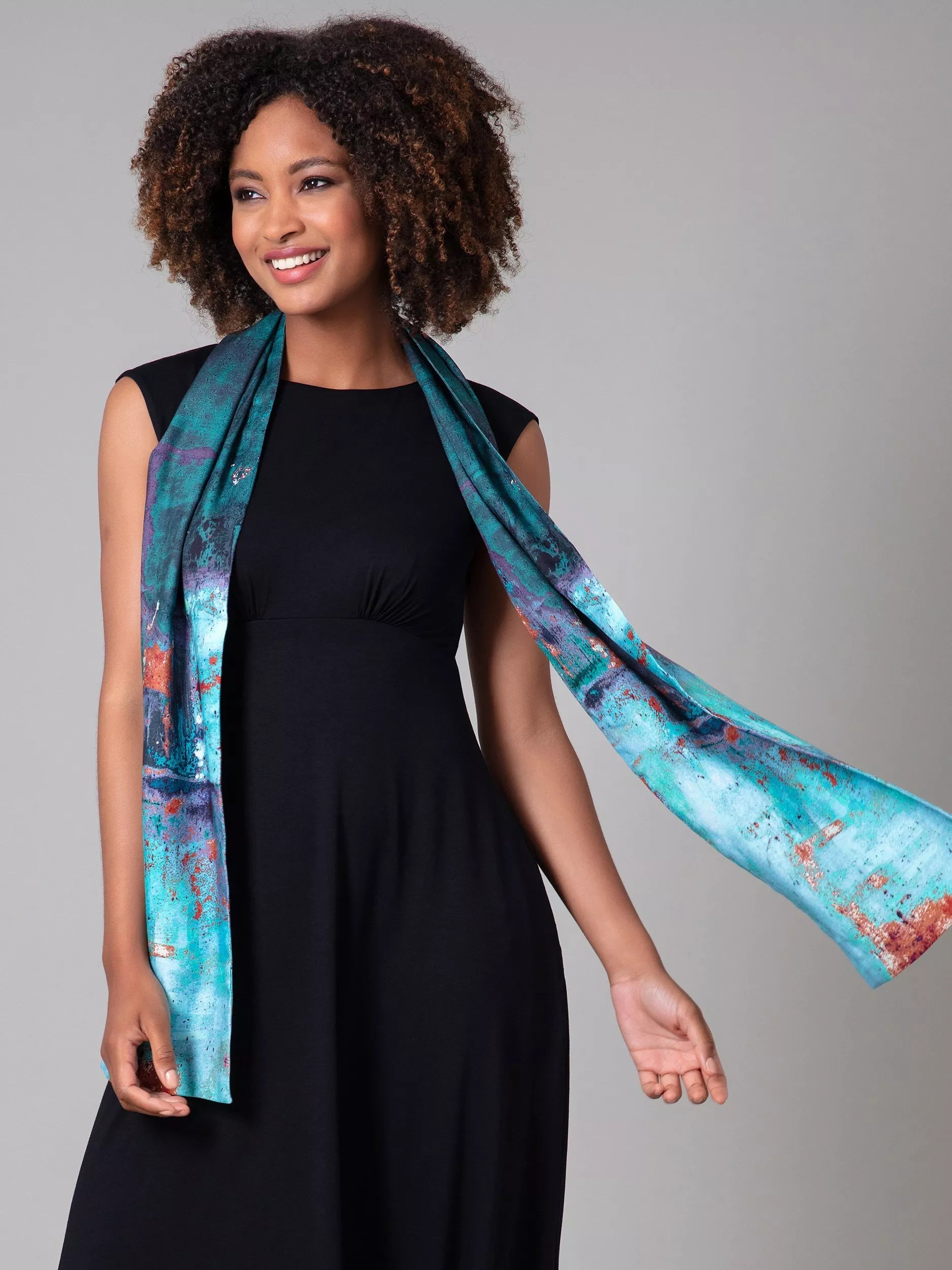 Alie Street abstract ombre scarf 178x23cm (British brand)