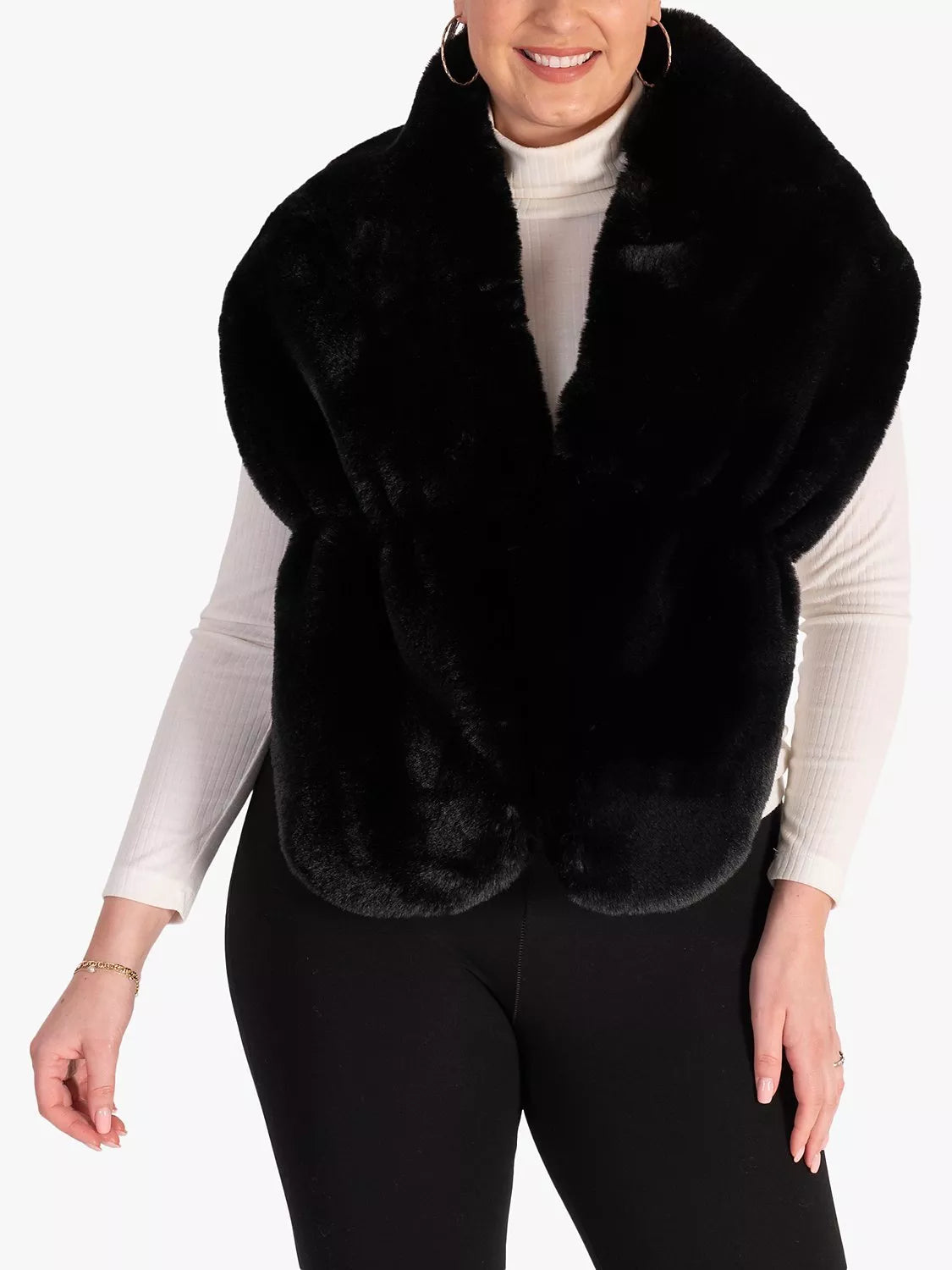 chesca faux fur wrap plain pashmina, UK version