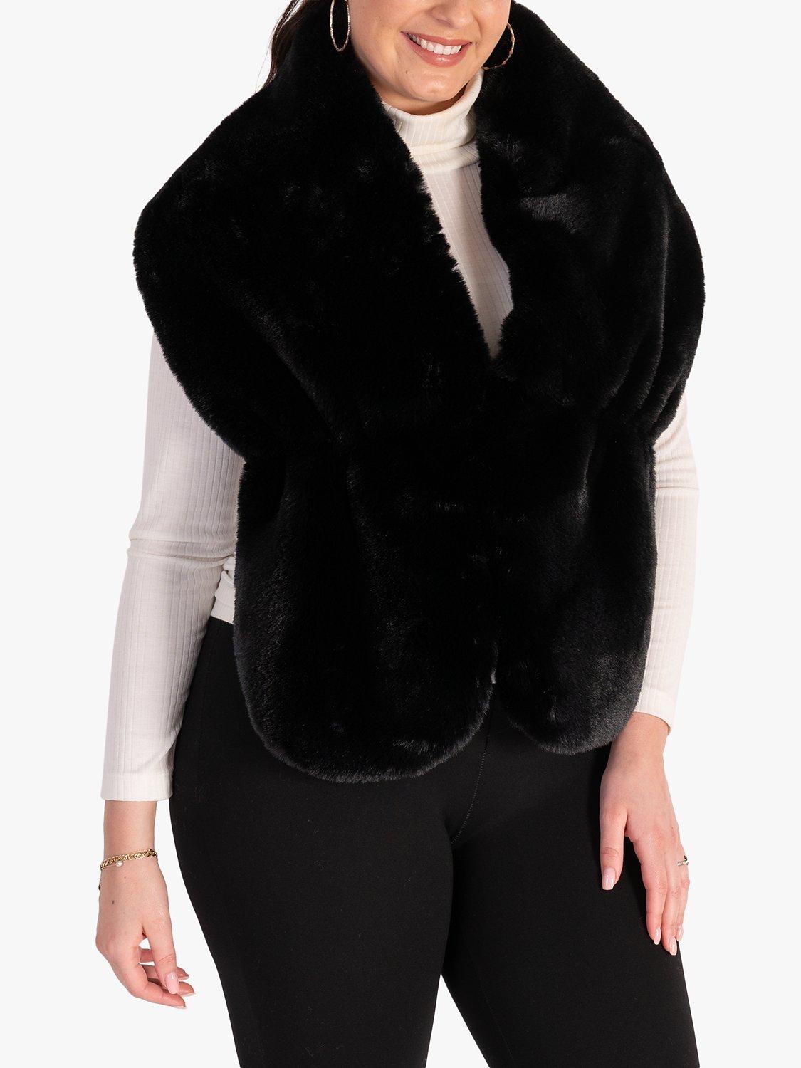 chesca faux fur wrap plain pashmina, UK version