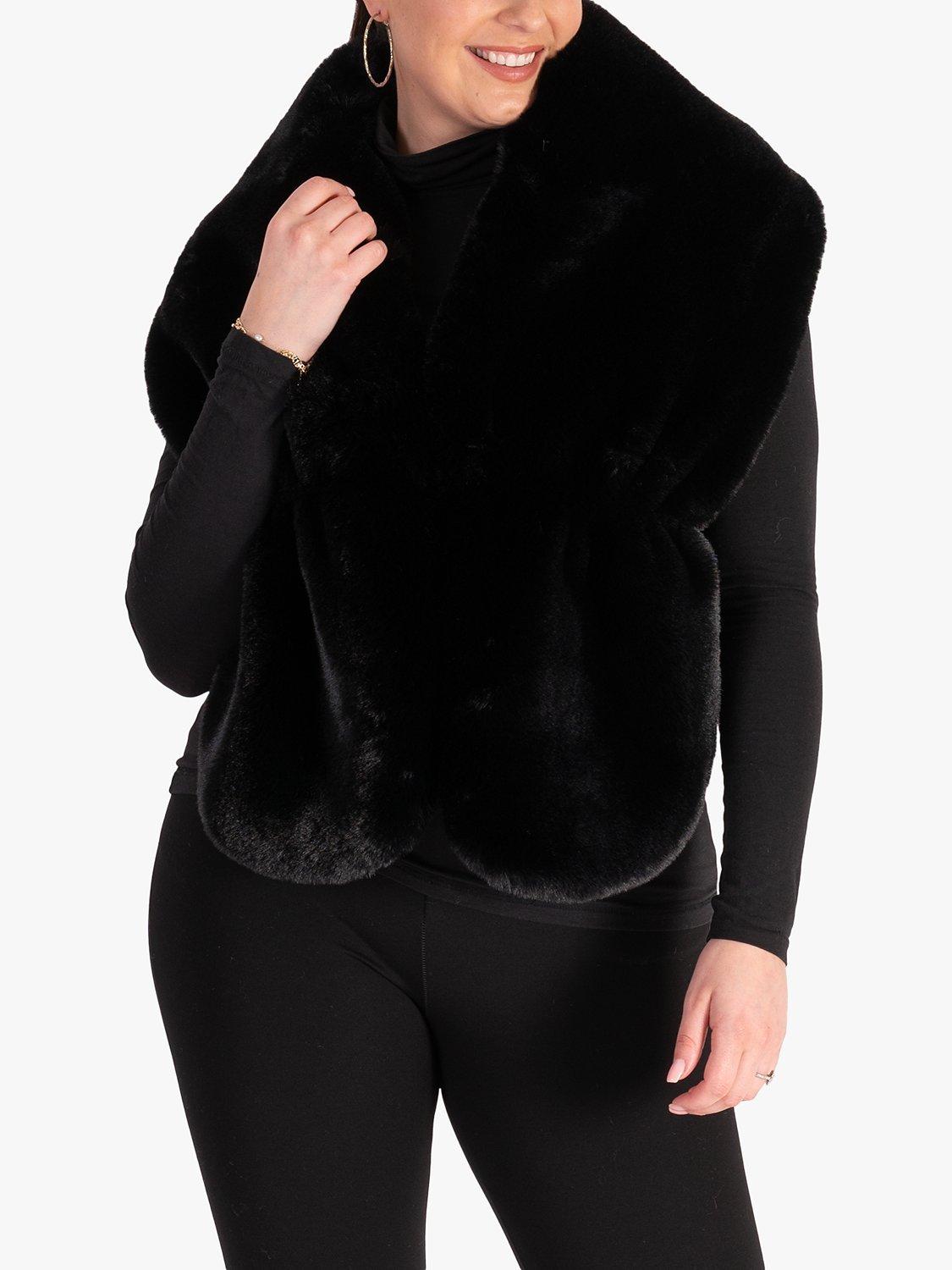 chesca faux fur wrap plain pashmina, UK version