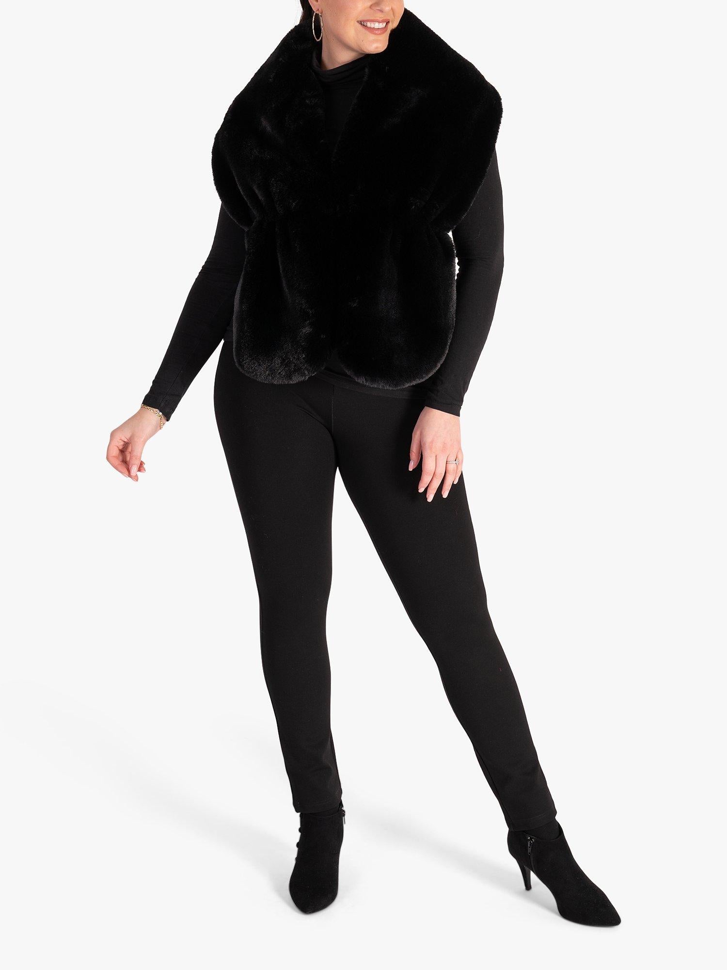 chesca faux fur wrap plain pashmina, UK version