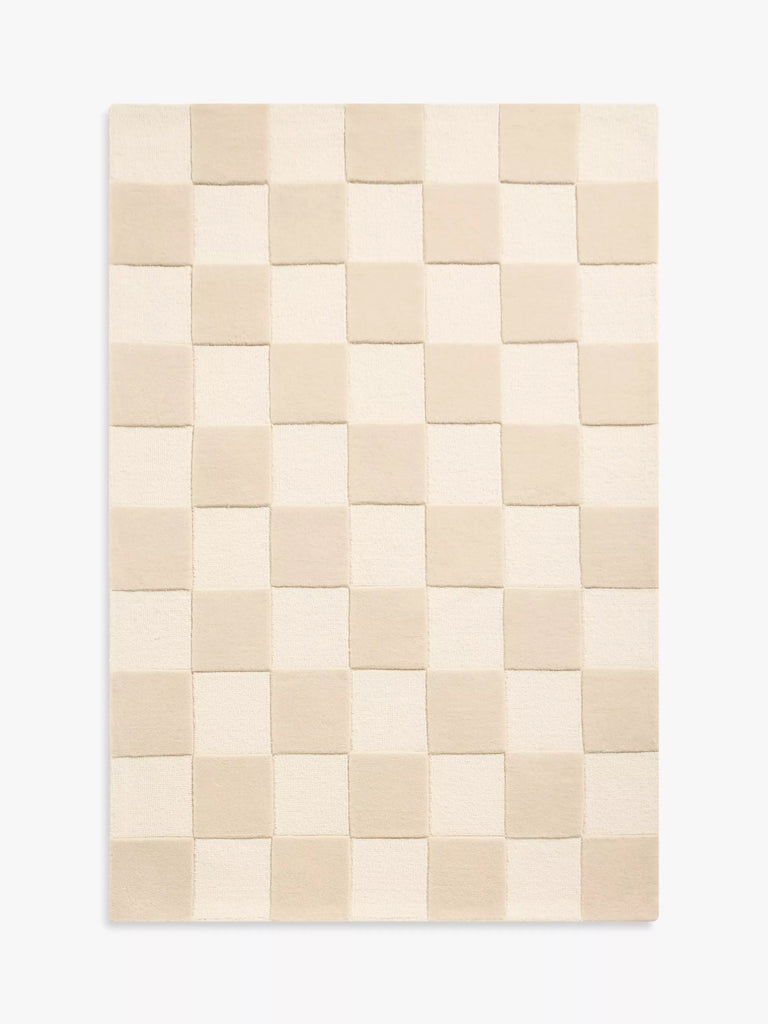 John Lewis Modern Checkerboard Rug, White Ivory