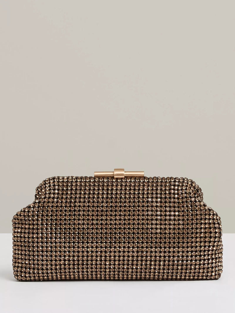 Reiss Adaline Crystal Clutch Bag embellished with crystals, UK version