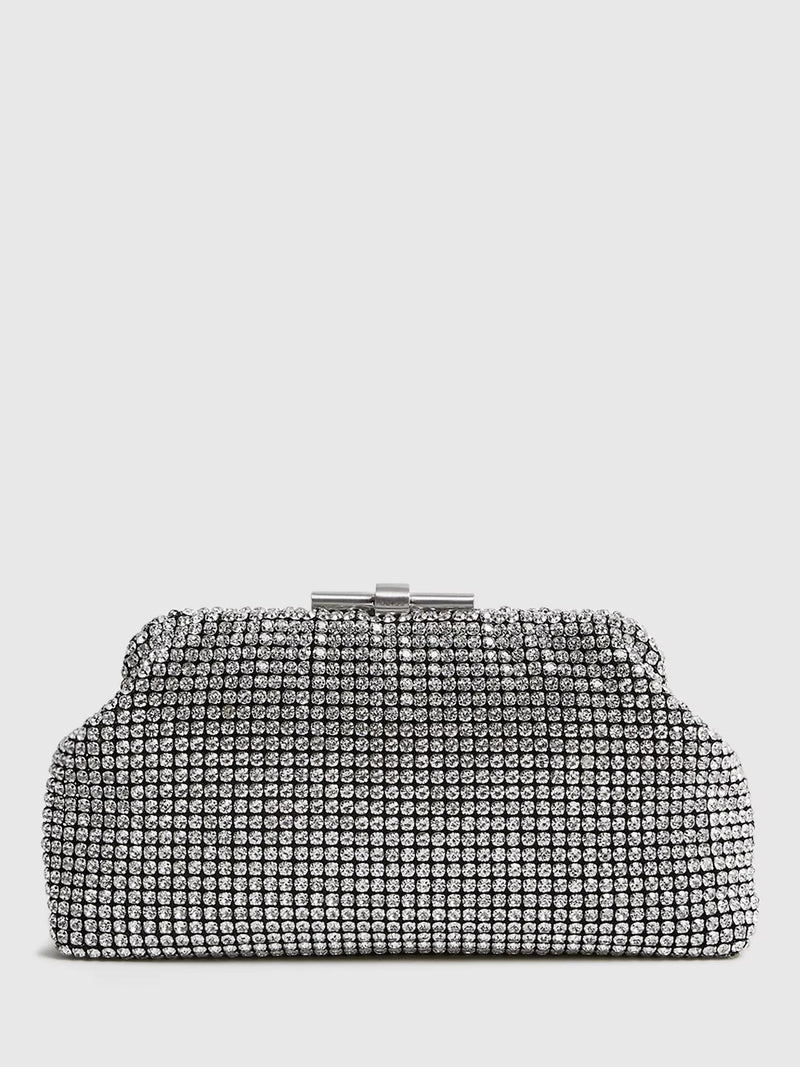 Reiss Adaline Crystal Clutch Bag