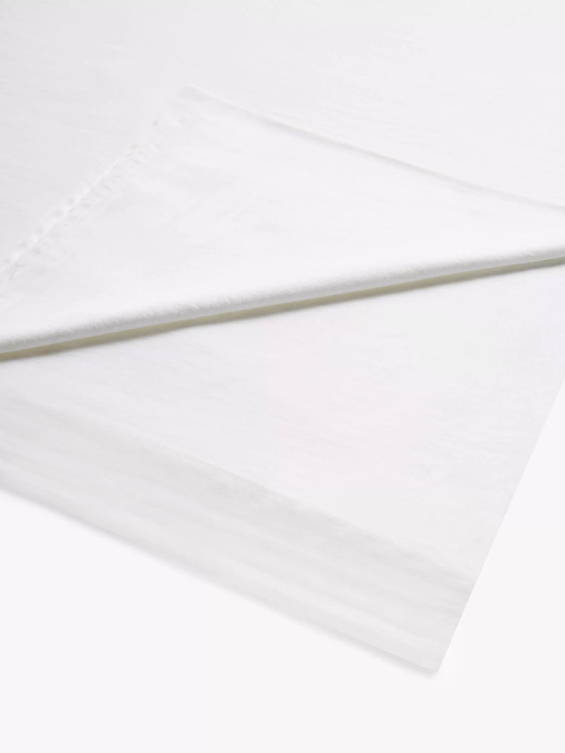 John Lewis Comfy & Relaxed 300 Thread Count Washed Cotton Flat Sheet - French Blue Double