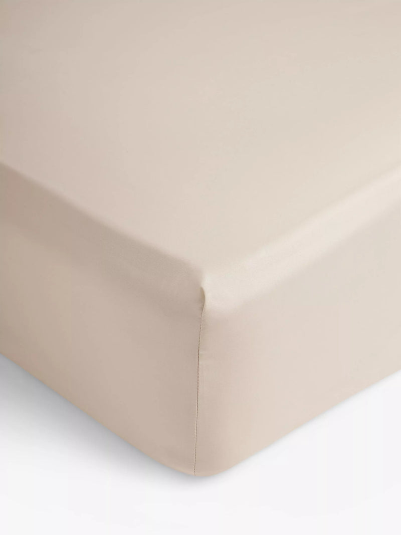 John Lewis Easy Care Organic Cotton 200 Thread Count Count Deep Fitted Sheet - White Single