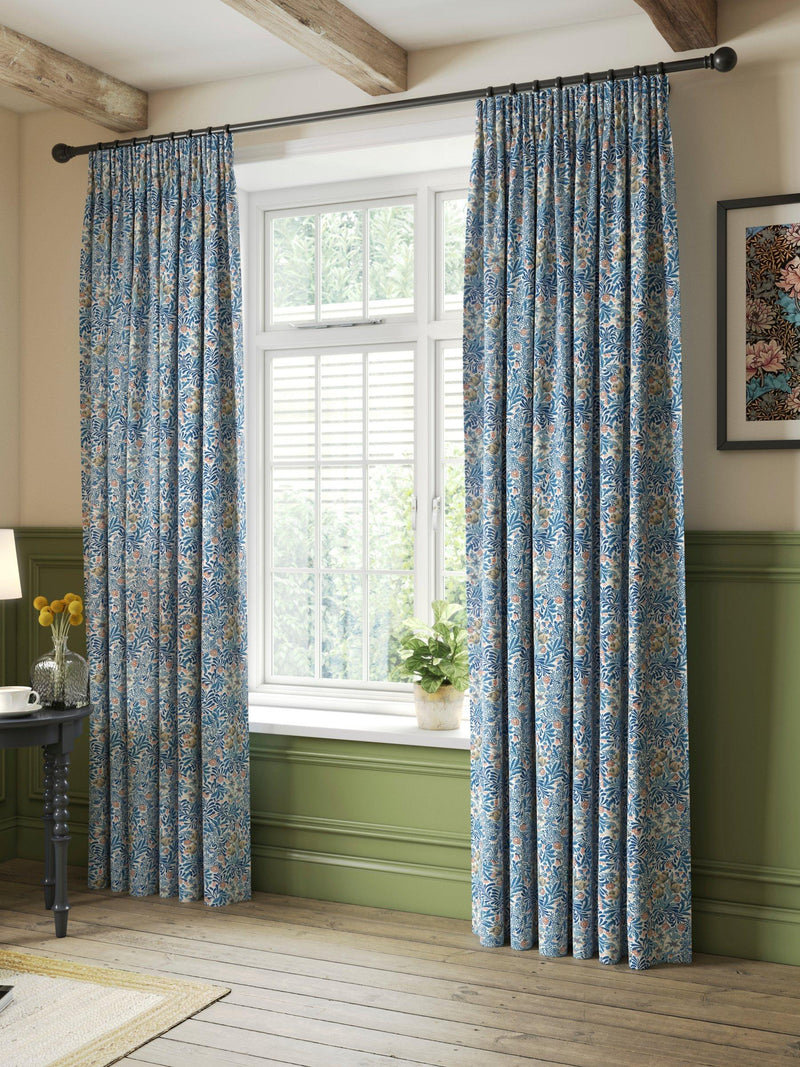 Morris & Co. Bower lined pencil pleat curtains 117x137cm, imported from the UK