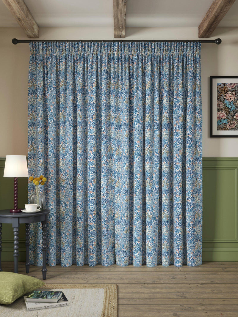 Morris & Co. Bower lined pencil pleat curtains 117x137cm, imported from the UK
