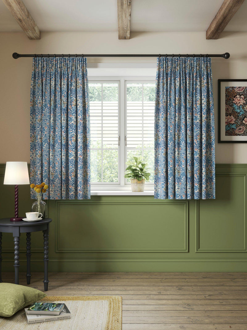 Morris & Co. Bower lined pencil pleat curtains 117x137cm, imported from the UK