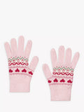 Trotters Kids' Fairisle Cashmere Blend Gloves, Pink/Multi