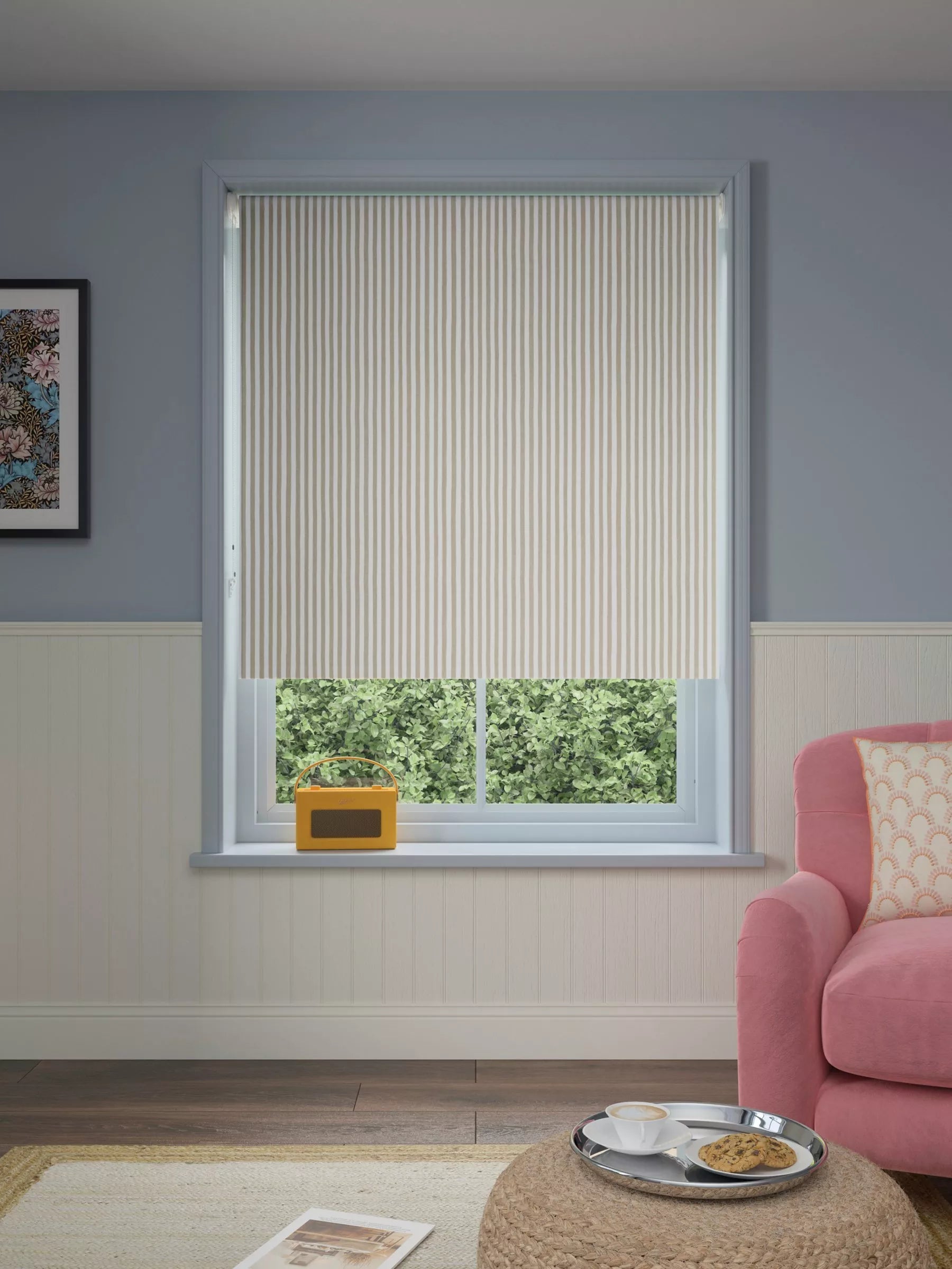 John Lewis Conwy Stripe blackout roller blind, UK version