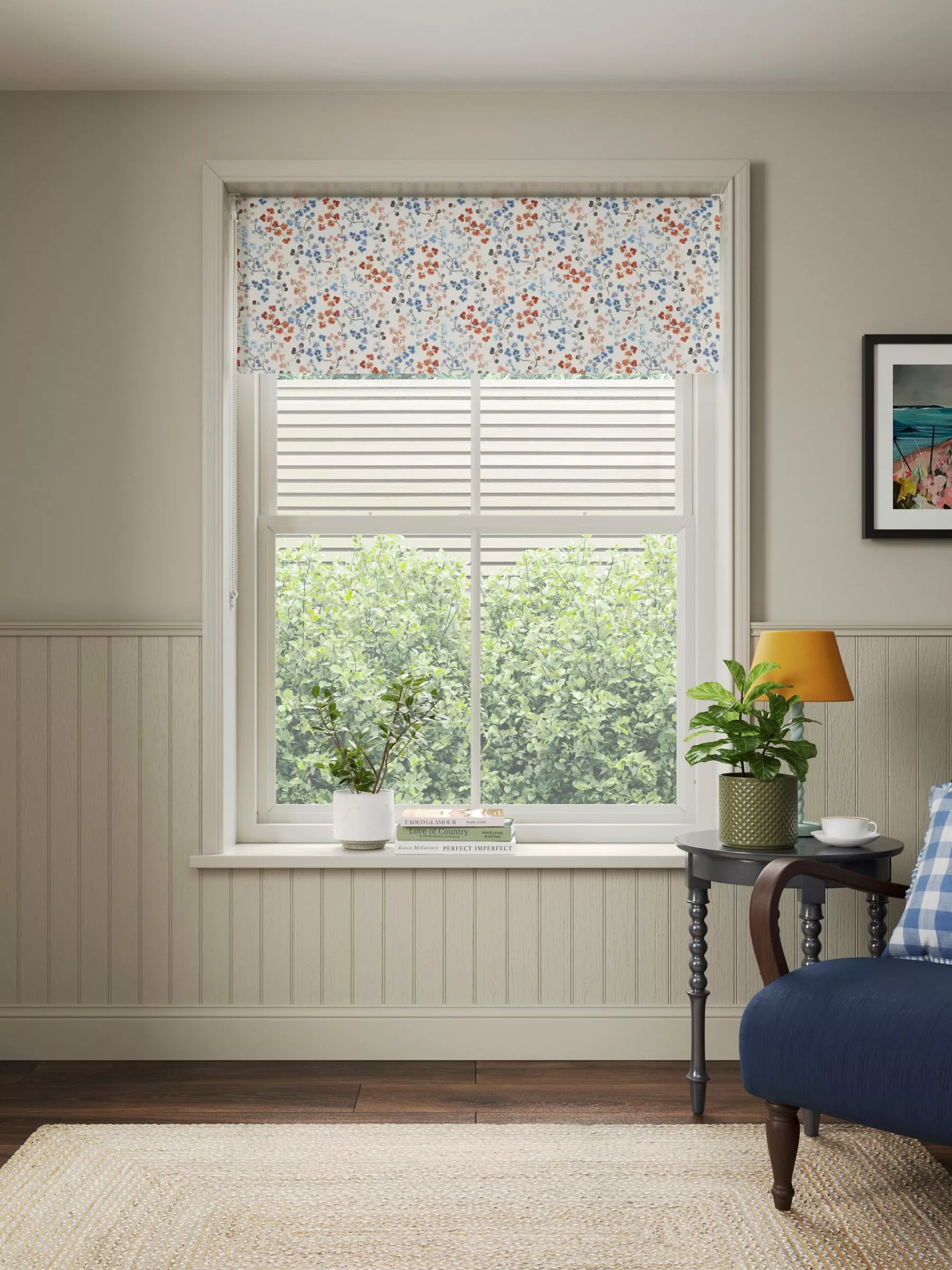 John Lewis Clover blackout roller blind Multi 160cm (British brand)