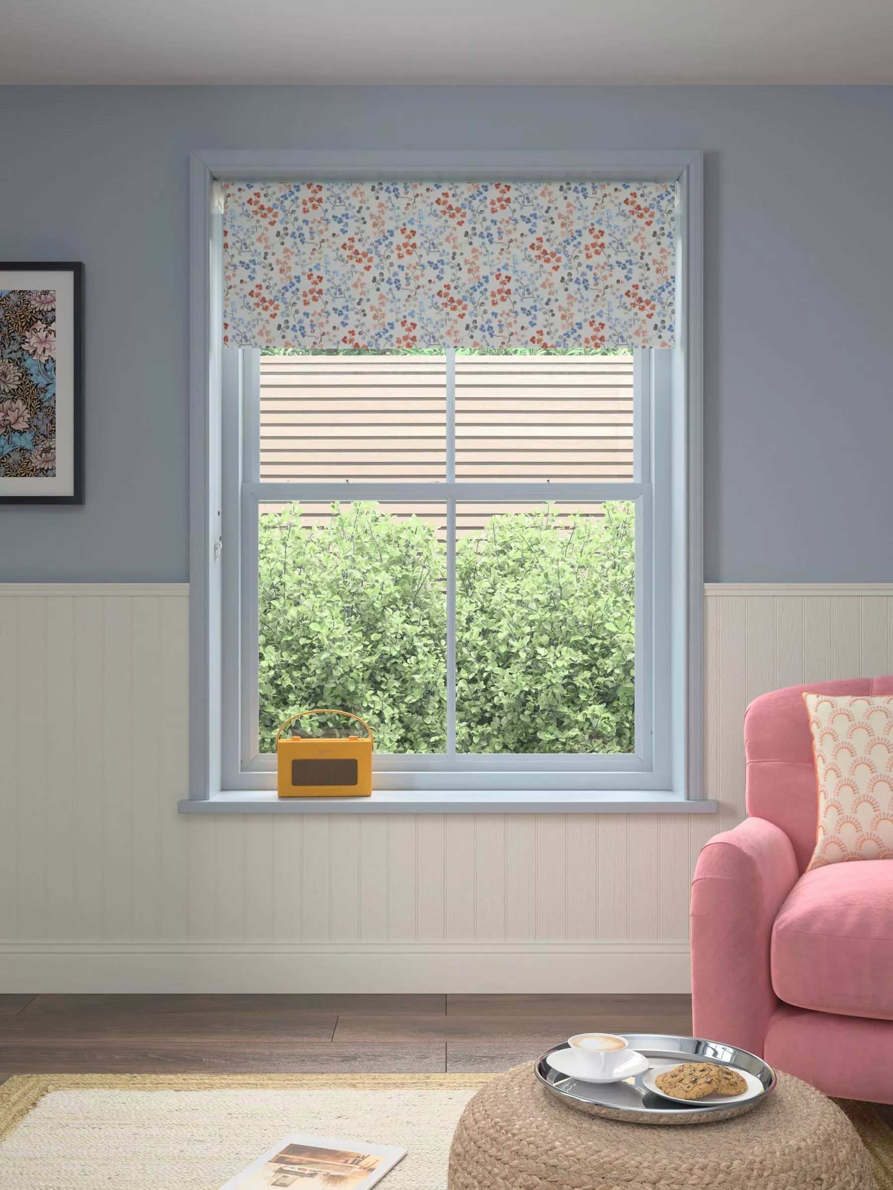 John Lewis Clover blackout roller blind Multi 160cm (British brand)