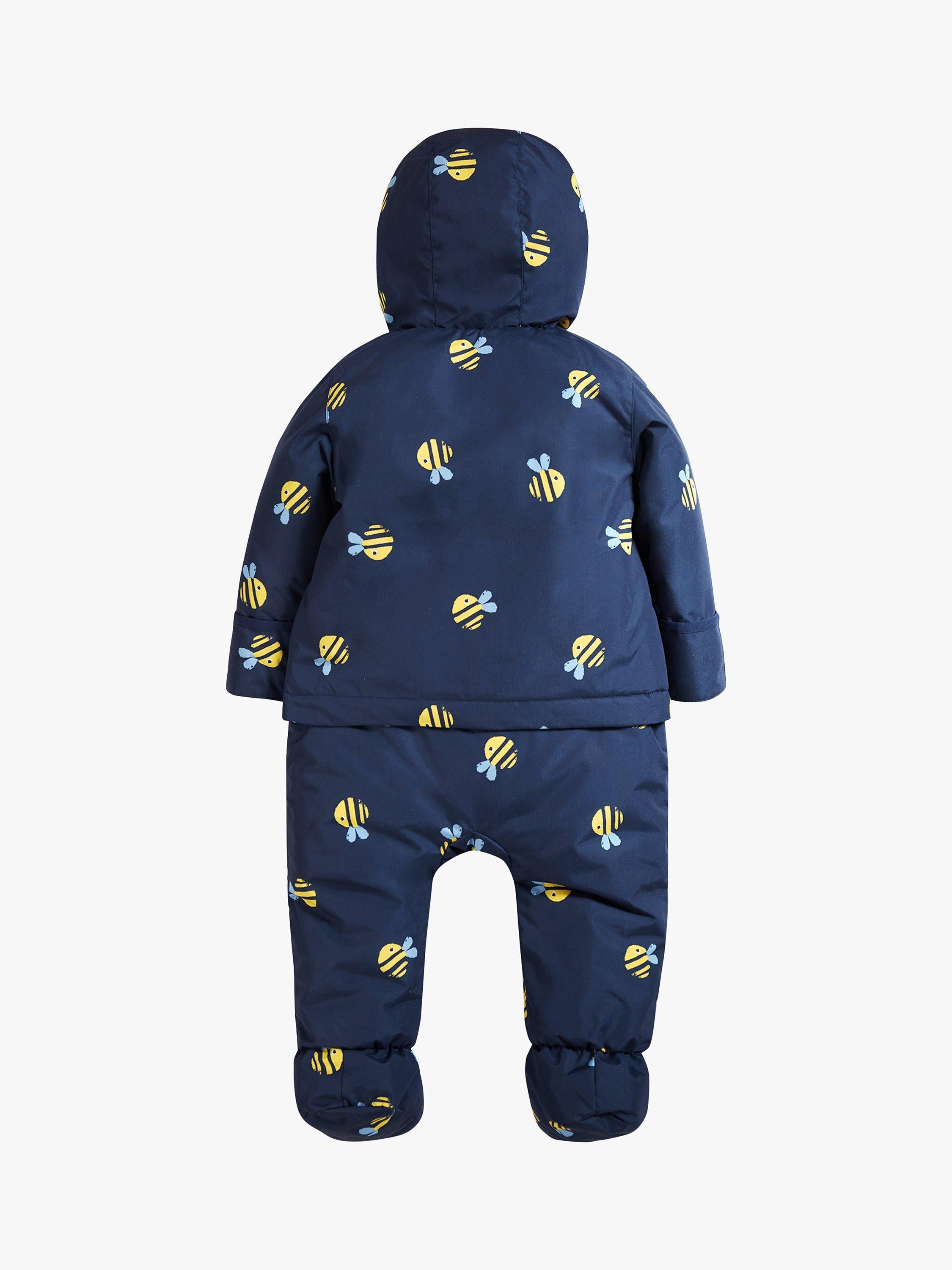 Frugi Bee Rambler Pram Suit Navy Multi - British product