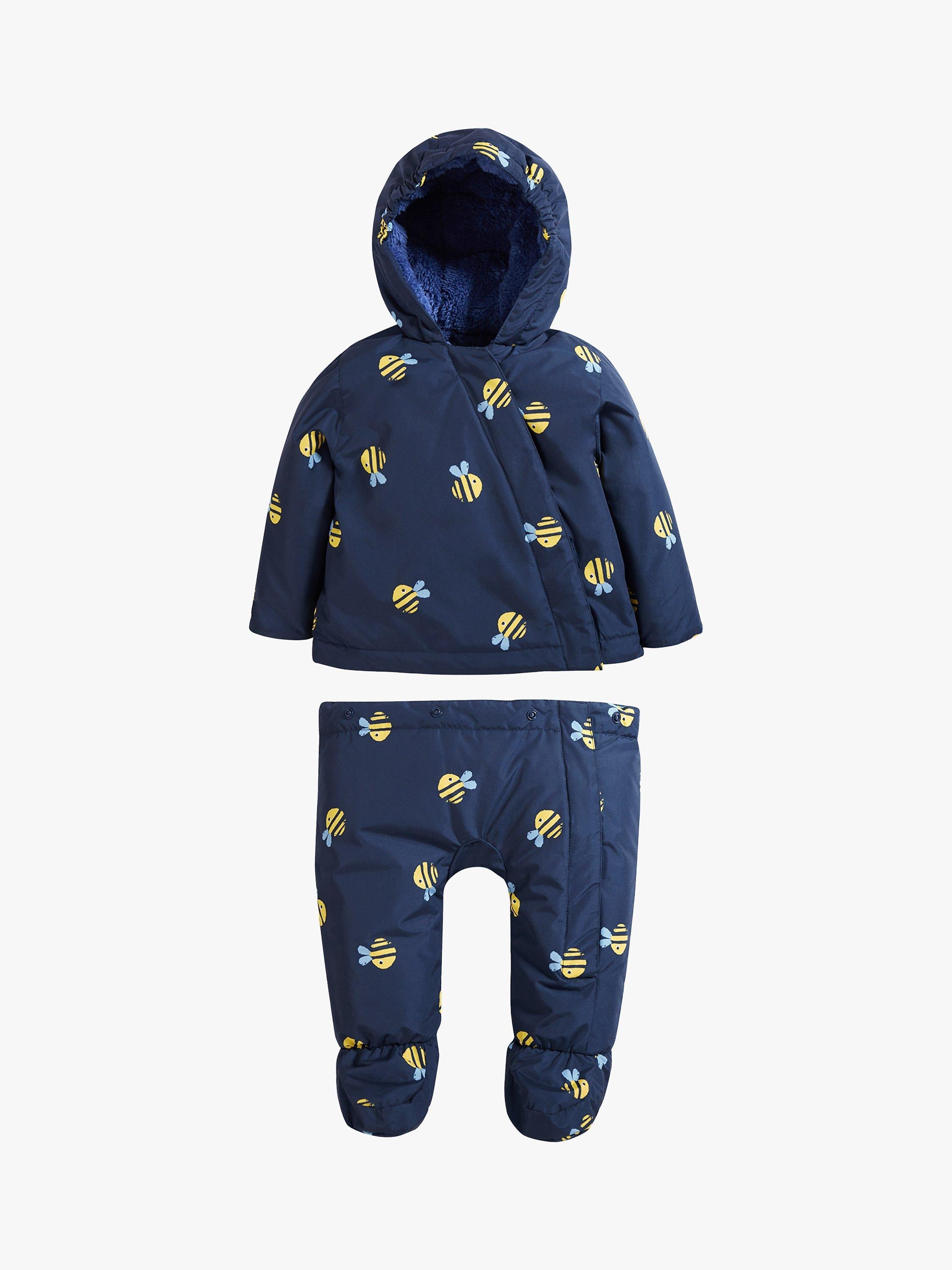 Frugi Bee Rambler Pram Suit Navy Multi - British product