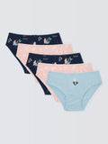 John Lewis Kids' Mermaid Print Briefs, Pack of 5, Blue/Multi