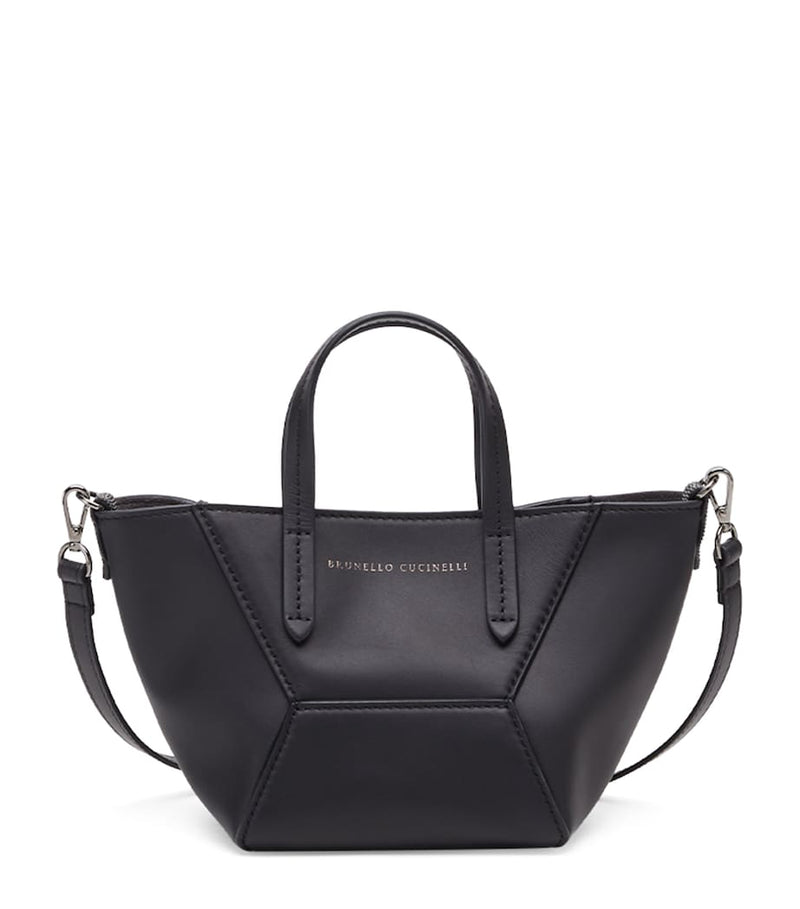 Brunello Cucinelli BC Duo mini calfskin tote bag, imported from the UK