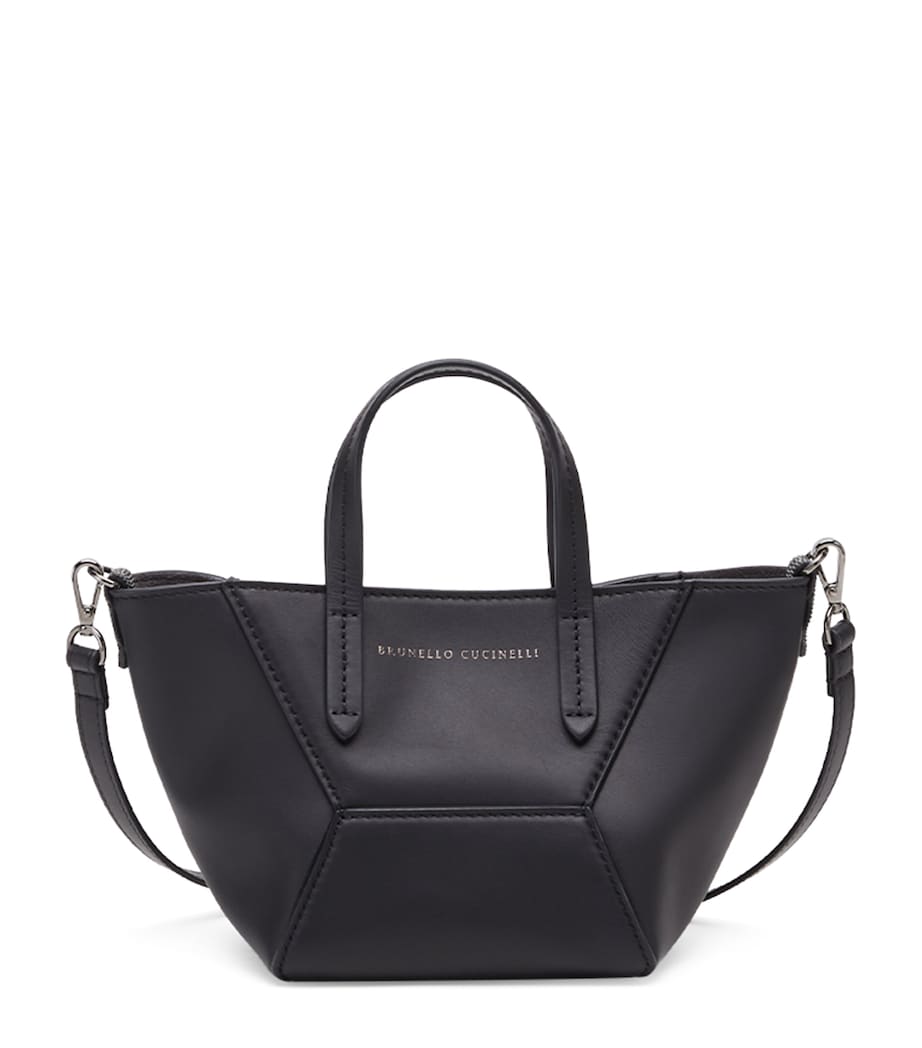 Brunello Cucinelli BC Duo mini calfskin tote bag, imported from the UK