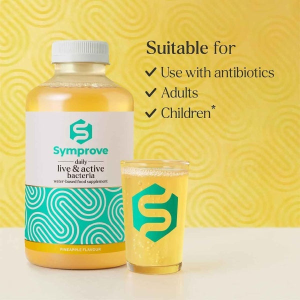 Symprove Pineapple gut health supplement 4x500ml, imported from the UK