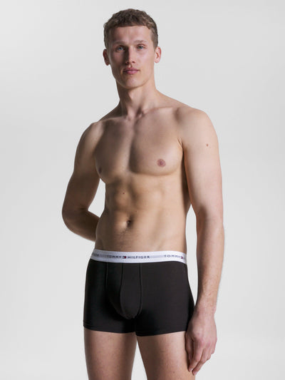 John Lewis Tommy Hilfiger Essential Repeat Logo Trunks Black Cotton Blend Underwear Pack of 5- Buy online at McGrocer