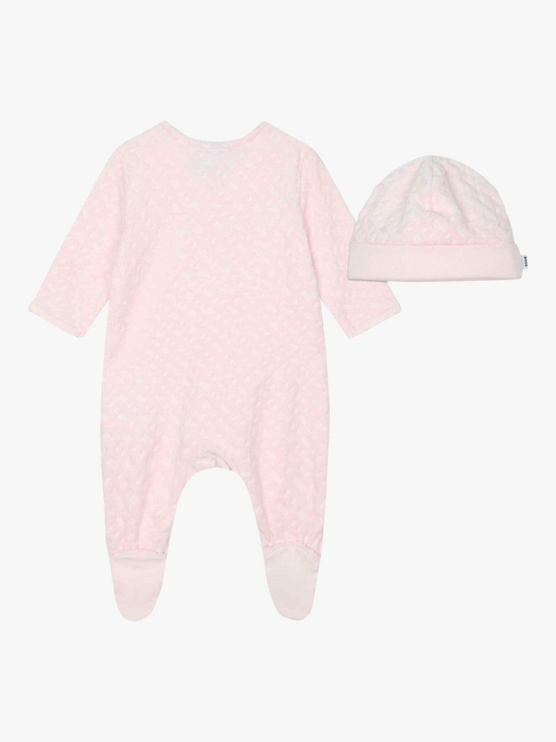 Boss baby sleepsuit and hat set pink - British product