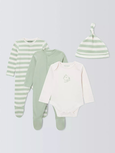John Lewis John Lewis ANYDAY Baby Stripe Fish Sleepsuit, Bodysuit and Hat Set
