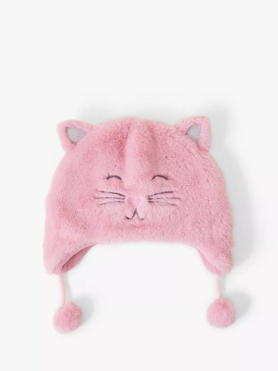 Chullo Hat chat duveteux pour enfants rose