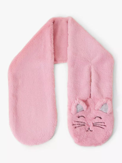 Bufanda de gato esponjosa para niños, rosa