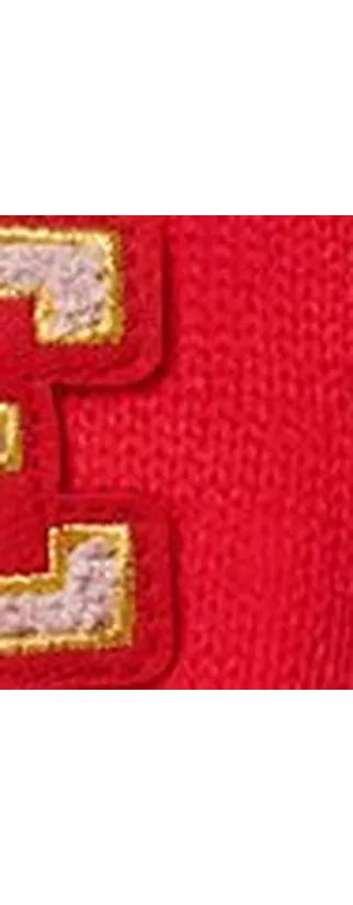 Small Stuff Kids' Initial Knitted Gloves, Red/Multi - E One Size
