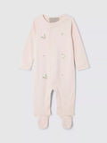 John Lewis Heirloom Collection Baby Floral Embroidered Pima Cotton Sleepsuit, Pink