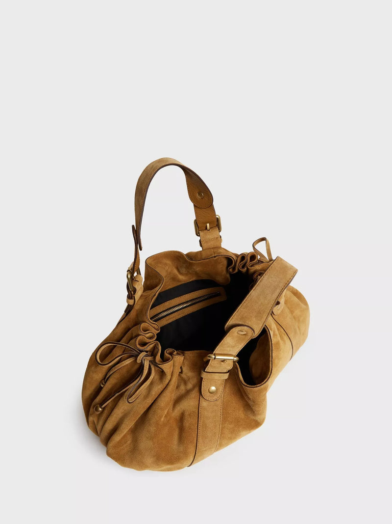 Gerard Darel 24H suede shoulder bag with adjustable strap (British brand)