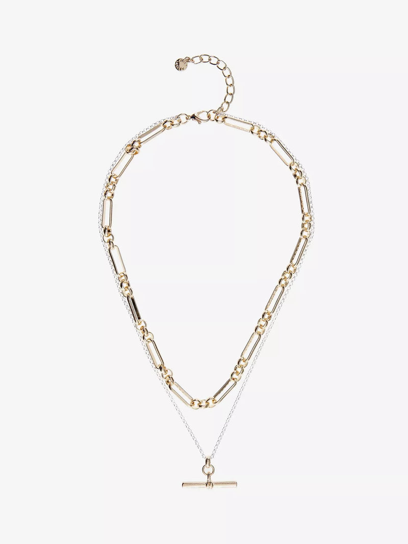 Mint Velvet mixed metal layered necklace gold silver - British product