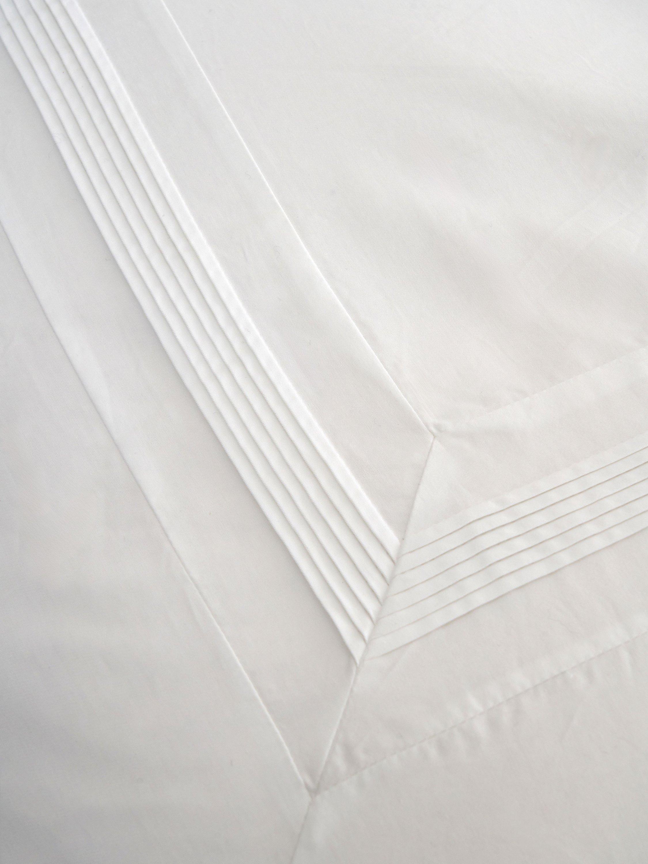 Truly Micro Pleat super king bedding in white, imported from the UK