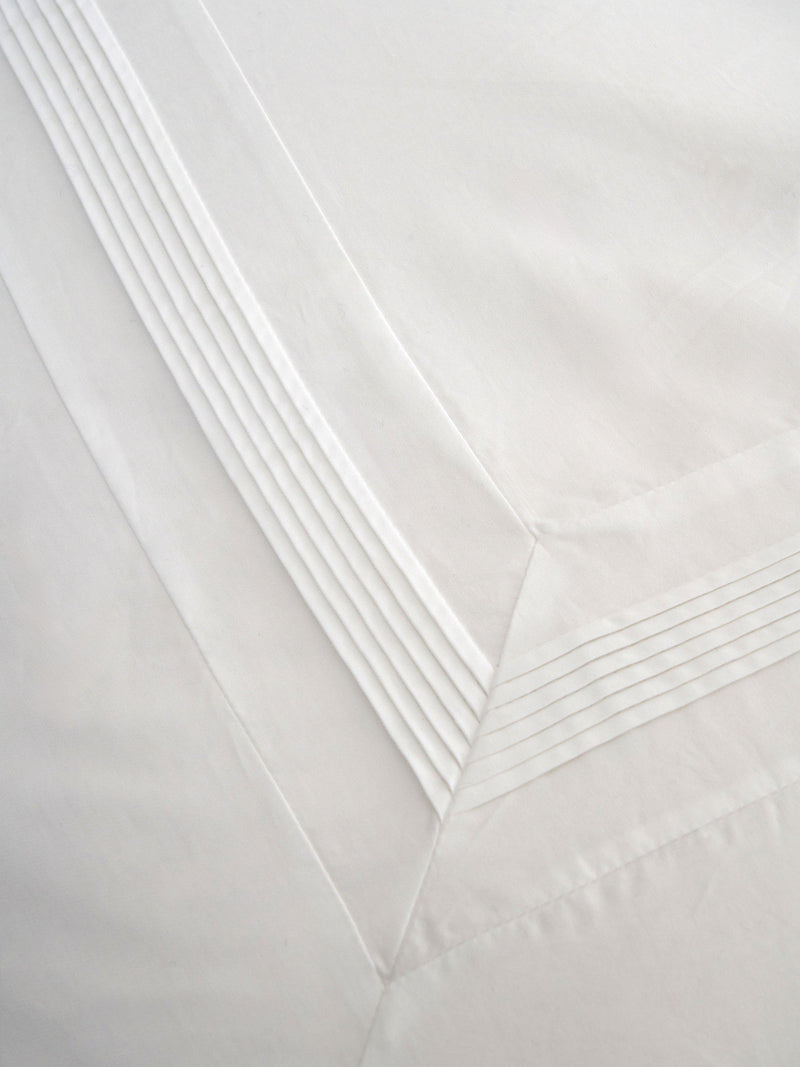 Truly Micro Pleat super king bedding in white, imported from the UK