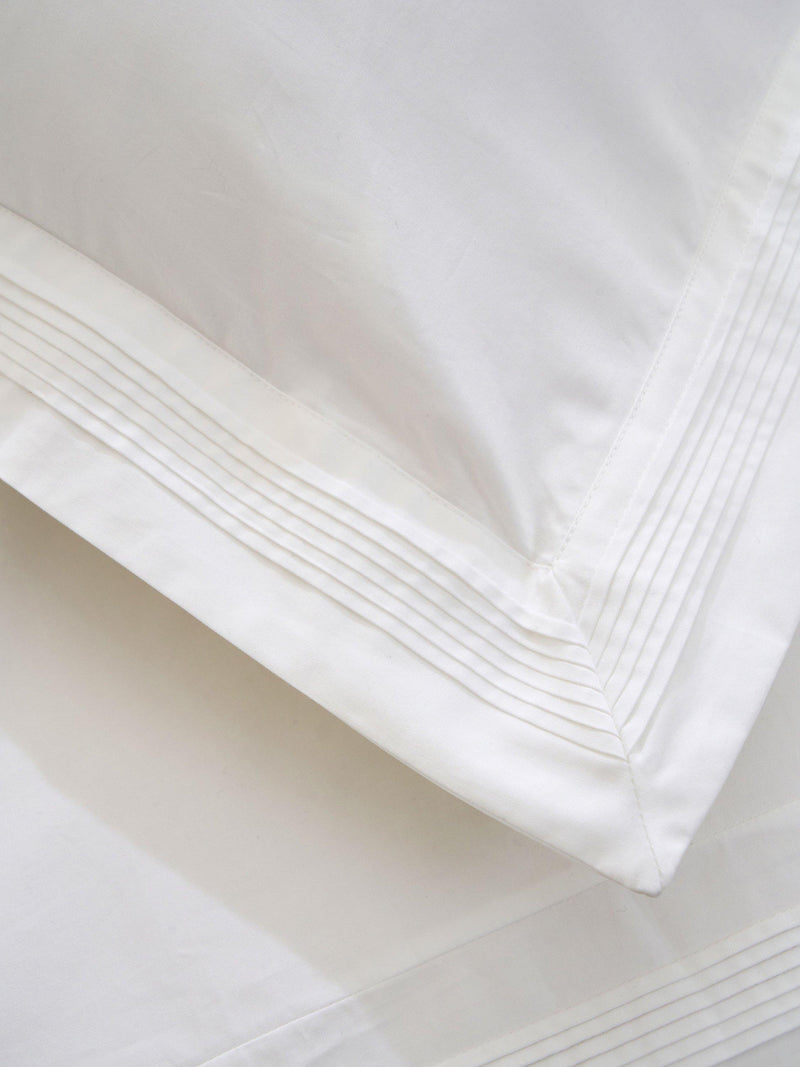 Truly Micro Pleat super king bedding in white, imported from the UK