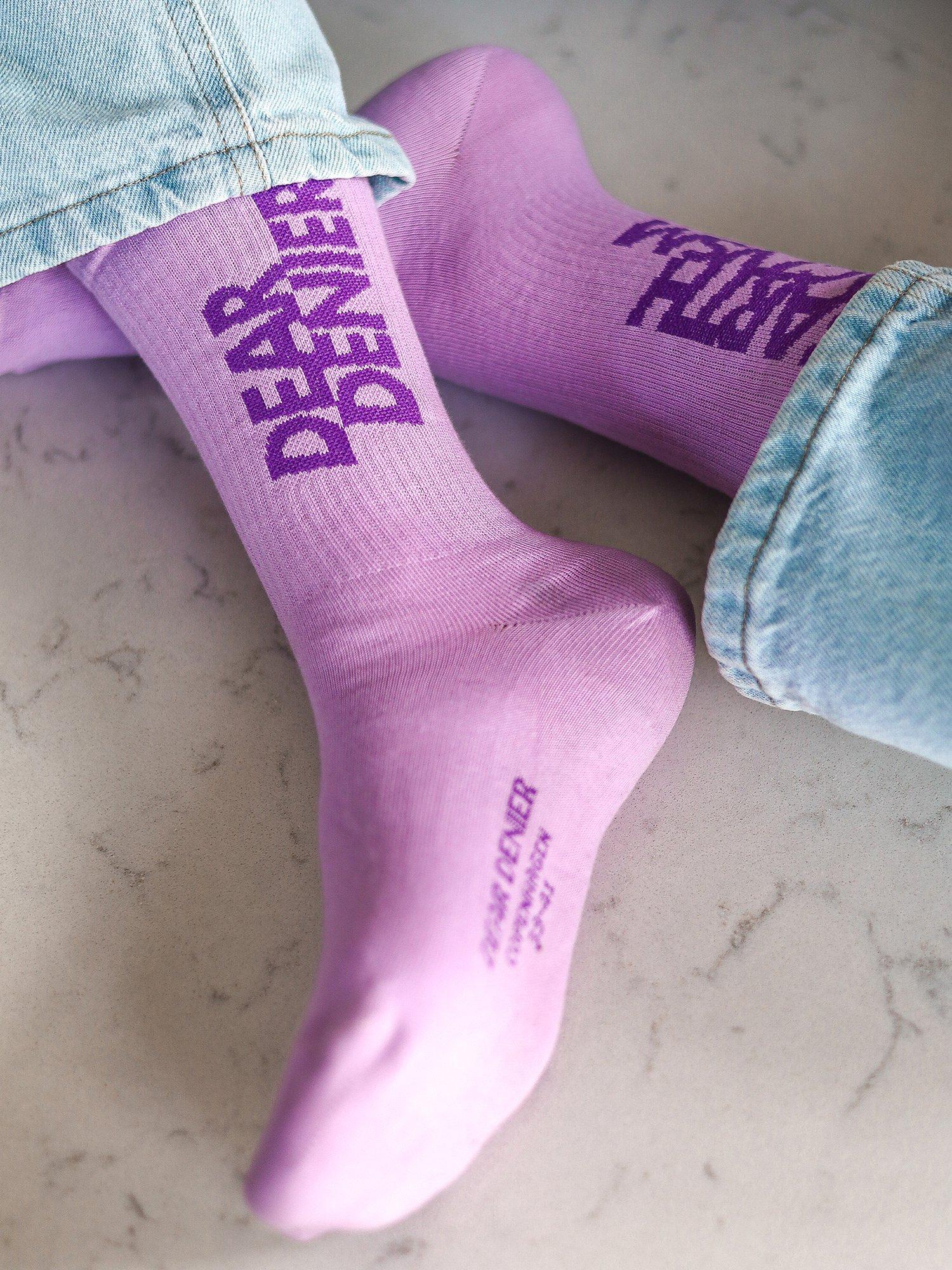 Dear Denier ribbed ankle socks lilac (British brand)
