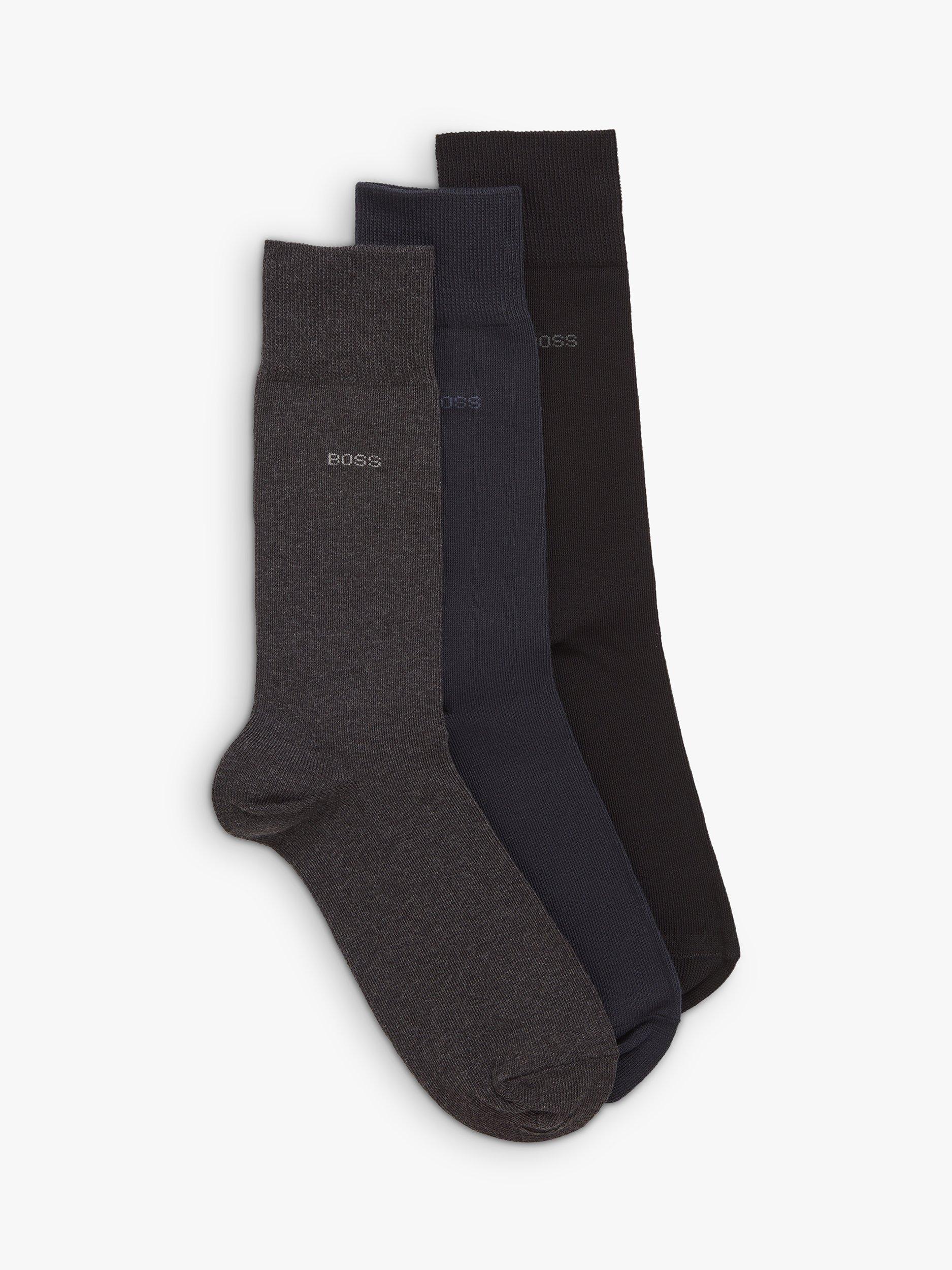BOSS ribbed icon logo socks pack of 3 (British brand)