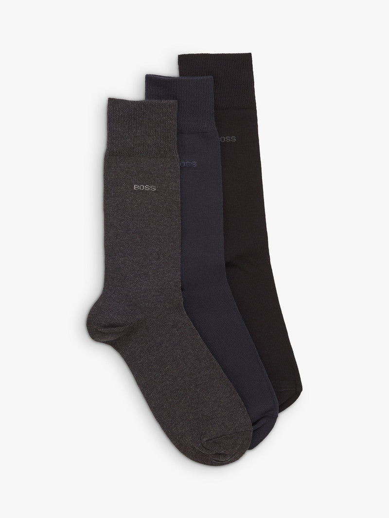 BOSS ribbed icon logo socks pack of 3 (British brand)
