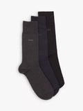 BOSS Ribbed Iconic Logo Cotton Blend Crew Socks, Pack of 3