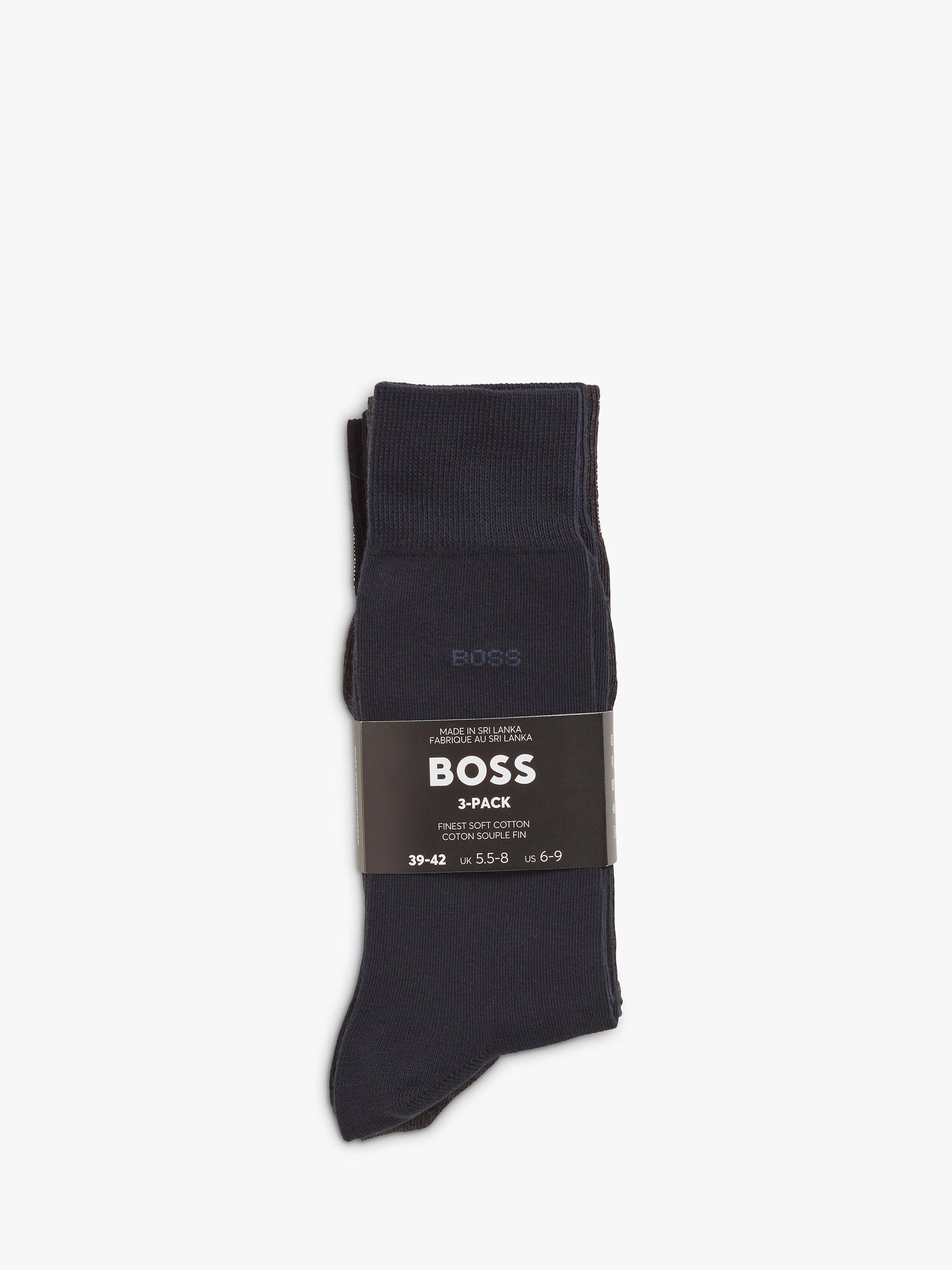BOSS ribbed icon logo socks pack of 3 (British brand)