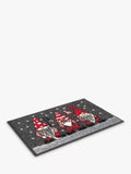 Washable Christmas Gonks Door Mat in Taupe