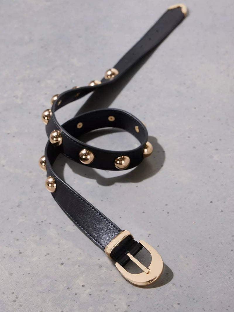 Mint Velvet statement leather belt with embellishment, imported from the UK