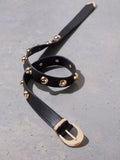 Mint Velvet statement leather belt with embellishment, imported from the UK