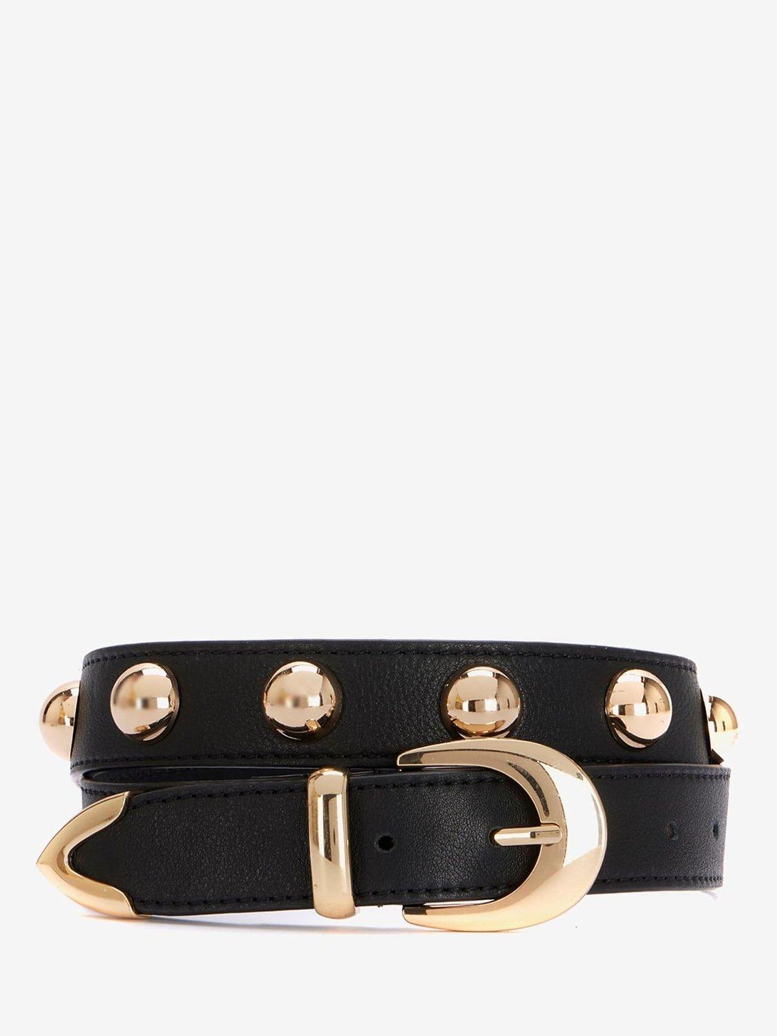 Mint Velvet statement leather belt with embellishment, imported from the UK